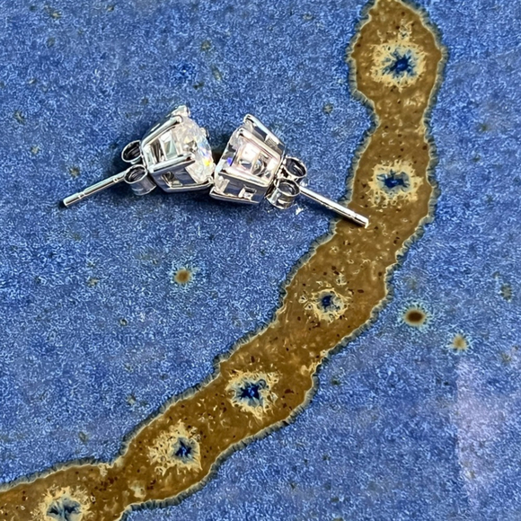 Diamond 4 ct tw round brilliant cut lab grown stud diamond earrings certified - Picture 8 of 12